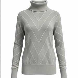 89th & Madison Light Gray glitterly Turtleneck Sweater